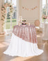 PartyDelight Round Sequin Tablecloth 50 inch Rose Gold for Wedding, Birthday, Bridal, Baby Shower Decorations