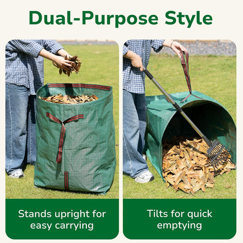 53 2 Pack GreatBuddy Lawn Bag, Gallon Yard Waste Bags, Heavy Duty PP Garden Leaf Bags for Leaves, Grass and Debris