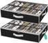Under the Bed Shoe Storage Organizer - Extra Large Underbed Container, 2 Pack Fits 32 Pairs, Black