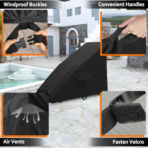 STARTWO Zero Gravity Chair Cover Outdoor Waterproof Folding Lounge Armchair Cover for Zero Gravity Chair with Storage