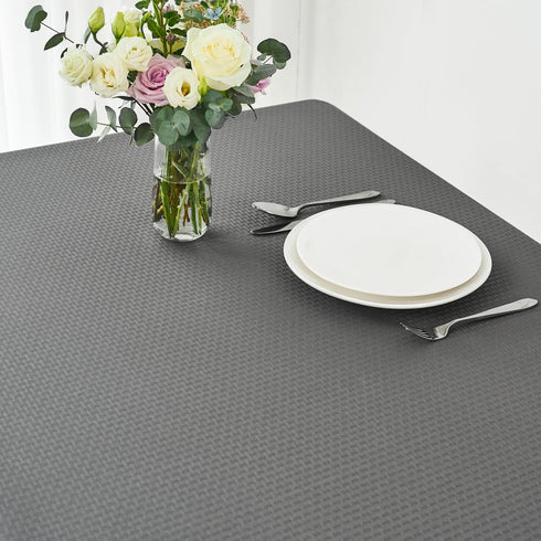 maxmill Rectangle Tablecloth, Water Resistant Soft Washable Table Cloth for Dining Room, 52 x 84 Inch Charcoal Gray