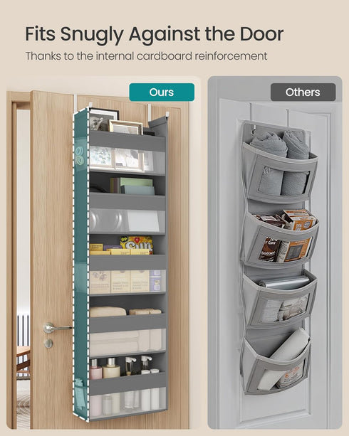 Set 2 5 5-Tier URDH008G01 SONGMICS Over The Door Organizers, of Hanging Door Organizers with Large Pockets, Fabric
