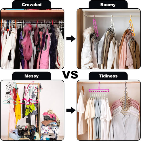 Closet Organizers and Storage, College Dorm Essentials, Multifunctional Magic Hangers with 9 Holes