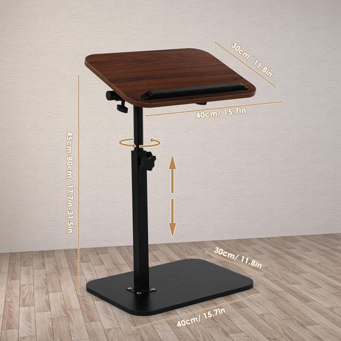 360 180 comfoyar C Shaped TV Tray for Couch, Adjustable Height Side Table with Swivel Flip for Small Space, End Table