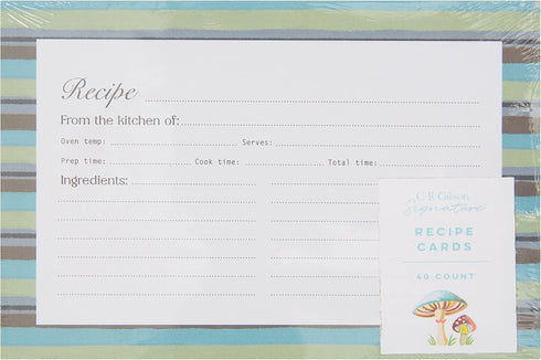 C.R. Gibson Forage 4x6 Double Sided Recipe Cards, Multicolor