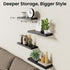 15.7in 22lbs Set 4) BAYKA Floating Shelves for Wall, Wall Mounted Rustic Wood Shelves for Bathroom, Bedroom, Living
