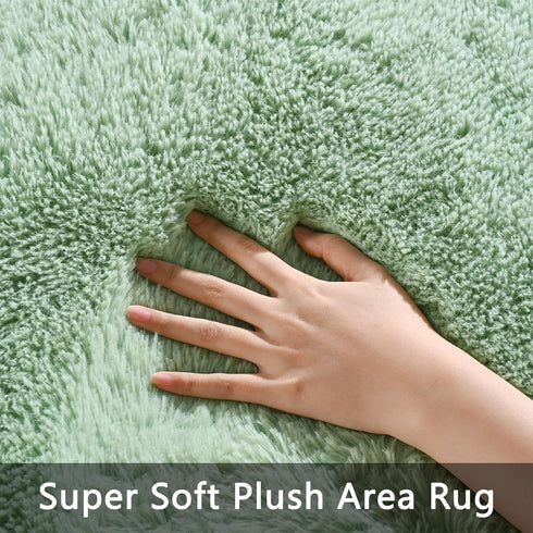Pettop 3x5 Fluffy Sage Green Area Rug for Bedroom Living Room, Feet Soft Plush Fuzzy Rugs for Girls Kids Boys, Non-Slip