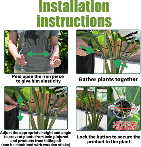 5PCS 9x7.6in Yohsnor Black Monstera Plant Stem Support - Adjustable & Durable Indoor Plant Stake for Cactus