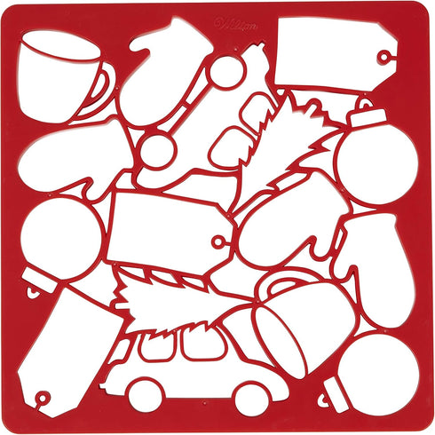 Wilton Multi-Cookie Cutter Sheet, Holiday Design, Red