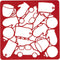 Wilton Multi-Cookie Cutter Sheet, Holiday Design, Red