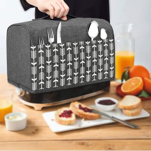 Yarwo 2 Slice Toaster Cover - With Pockets and Top Handle, Nylon Toaster Cover Fits for Most Standard 2 Slice Toasters,