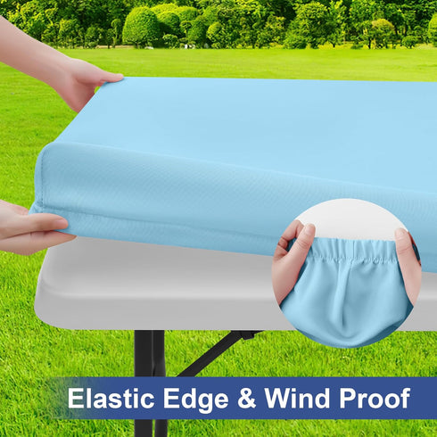 4 24" 48") homing Rectangle Table Cloth Cover, Waterproof Polyester Elastic Fitted Tablecloth, Fits for Foot Folding