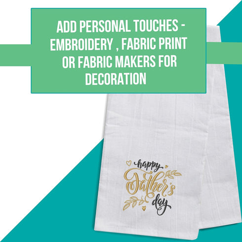 Flour Sack Kitchen Towels, Cotton Blank Tea Towels, Thick Absorbent Quick Dry, 18"x28", 6 Pack for Baking