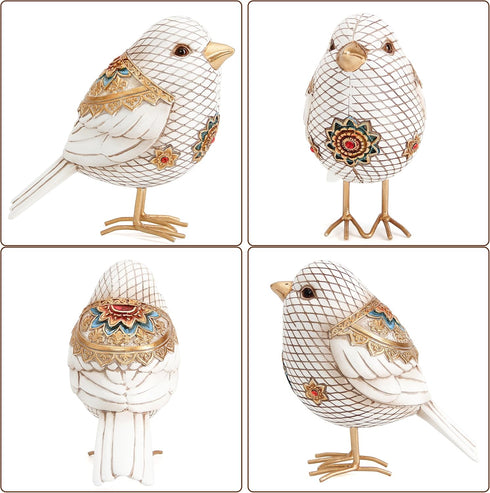 Bird Figuriens for Home Decor Accents,Boho Bird Statue Sculpture for Shelf Decor,Birds Decorations for Home Table