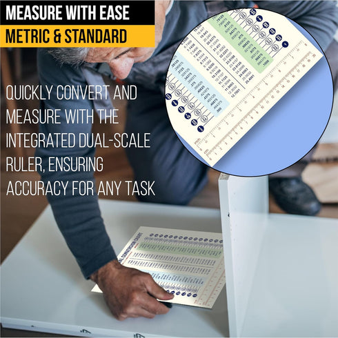 Magnetic Fraction & Decimal Metric-to-Imperial Conversion Chart, Durable & Waterproof Guide