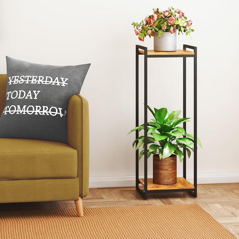 2-Tier 34" Plant Stand Indoor, Tall Modern Plant Shelf Corner Flower Pot Holder Organizer for Living Room Balcony