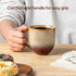 Set 6, 12oz theterra Ceramic Coffee Mugs of Handmade Coffee Cups with Handle for Latte, Tea, Milk, Beer, Hot Cocoa