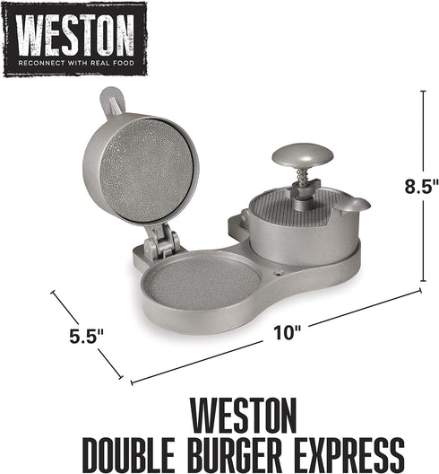 Weston Burger Press, Makes 4 1/2" Diameter Patties for Hamburger, Crab Cakes, Sausage, Non-Stick Heavy-Duty
