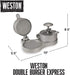 Weston Burger Press, Makes 4 1/2" Diameter Patties for Hamburger, Crab Cakes, Sausage, Non-Stick Heavy-Duty