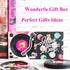 Funny Retro Vinyl Record Coasters for Drinks with Vinyl Record Player Holder for Music Lovers, Set of 6 Conversation