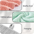 6PC (13"x13"), 100% Set VOOVA & MOVAS Waffle Mint Green Washcloth Cotton, Soft, Absorb & Lightweight, Quick Dry, Waffle