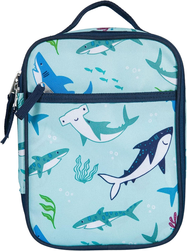 Wildkin Day2Day Kids Lunch Box, Insulated & Easy Access for School & Travel - Shark Attack