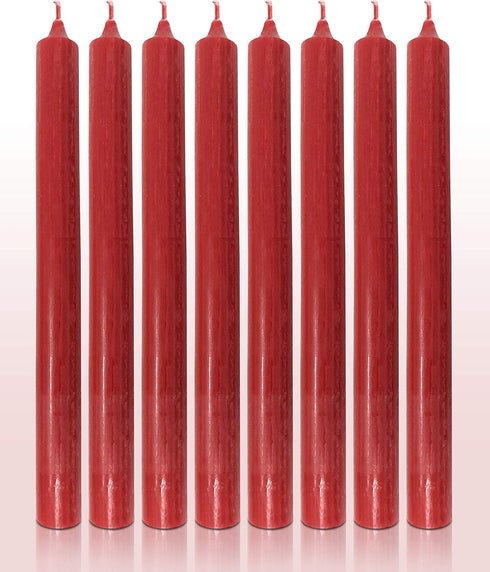 Hyoola 10 Inch Dinner Candles - 12 Pack - Red Tall Unscented Rustic Long Burning Candle Sticks