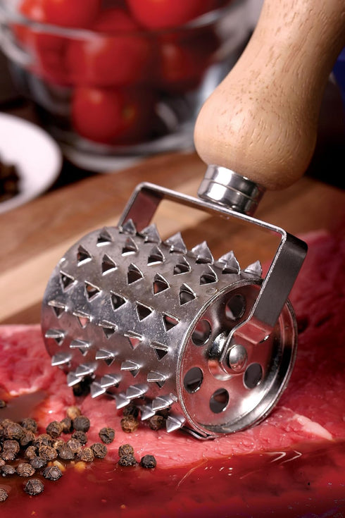 Style Asia Jim Beam JB0150 Vintage Style Rolling Meat Tenderizer, Silver