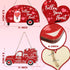 2 Pieces Valentine's Day Decor - Valentine's Day Heart Sign, Wooden Wall Decor, Happy Valentine's Day Truck Hanging