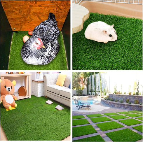 8 Pack 12"12"1" Chicken Nesting Box Pads - Washable Artificial Grass Nesting Pads - Chicken Nesting Pads for Chicken