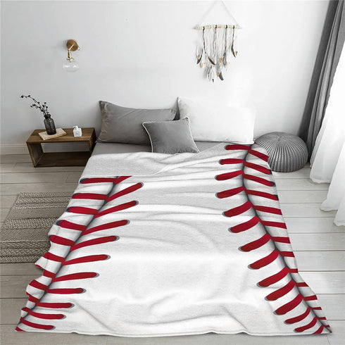 Pindola Cute Baseball Texture Throw Blanket, Warm Lightweight Cozy Home Decoration 50"x40" for Child