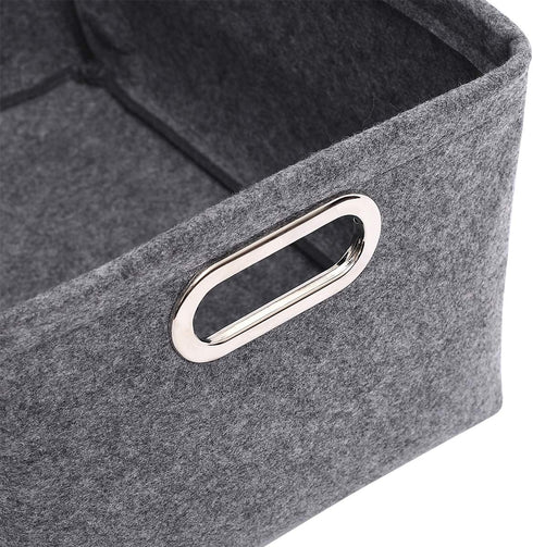 Felt Cat Toy Basket,Foldable Pet Toy Storage Bins with Handles, Pet Stuff Organizer for Indoor Cat,Kitten Toy Storage