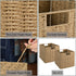 Vagusicc Wicker Storage Basket, Set of 2 Hand-Woven Baskets with Handles, 9 inch Foldable Cube Storage Bins for Pantry