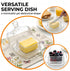 2 Pack ZOOFOX Glass Butter Dish, Small Glass Butter Keeper with Lid and Easy Grip Handle, Clear Butter Serving Storage