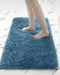 Blue Bathroom Rug 17x24in, Washable Non Slip Bath Mat for Soft Absorbent Plush Shower Mat for Modern Luxury
