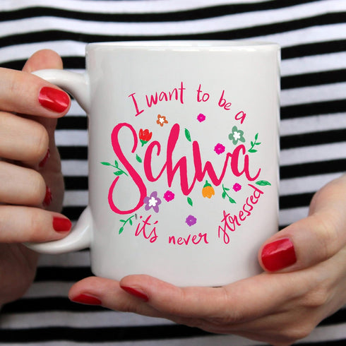 YouNique Designs Schwa Coffee Mug, 11 Ounces, SLP Gifts for Speech Pathology, Speech Therapist