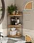 SwartLife Countertop 3-Tier Counter, Corner Bathroom Organizer, Corner Shelf for Vanity & Bathroom Rustic Wood Standing