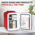 YSSOA 4L 6 Can Eco-Friendly Mini Fridge Cooler and Warmer, Portable Compact Refrigerators for Skincare, Drink, Food, Red
