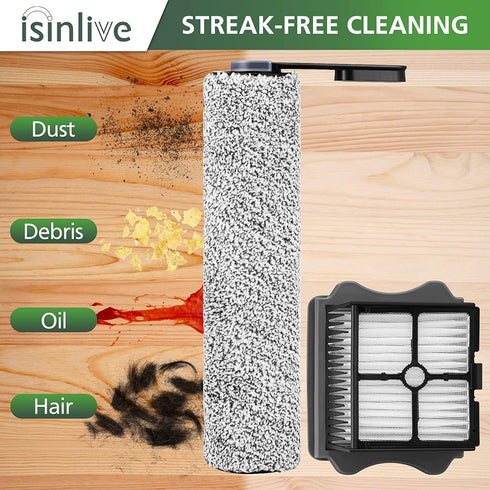 S5 S5/Floor S5 2 Pack 2 Pack Floor ONE Brush Roller Replacement Parts for Floor ONE One Pro Smart Cordless Wet Dry