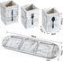 Kathfly 4 Pcs Silverware Caddy Utensil Holder - Countertop Organizer with Wood Tray for Kitchen Parties (Retro White)