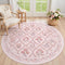 Round Rug 5ft Washable Circle Rug Non Slip Low Pile Boho Floral