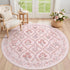 Round Rug 5ft Washable Circle Rug Non Slip Low Pile Boho Floral