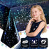 2 Pack 54'' 108'' Iridescent Galaxy Holography Tablecloth, x Color-Shifting Space Table Cover with Reflective Stars