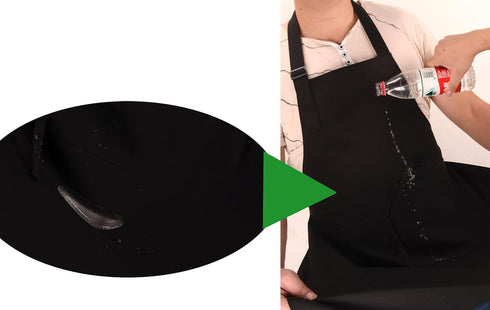 Black Professional Resist Water Adjustable Extra Long Bib Apron - 3 Pockets for Home Kitchen, Garden, Restaurant