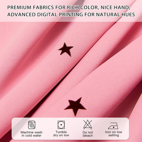 2 72 Inches Grommet W52 L72 XiDi Pink Curtains for Kids Girls Bedroom Panels Blackout Double Layer Curtains with Sheer