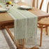 72 Inches 13"72") Wracra Rustic Hemstitch Table Runner, Linen Farmhouse Table Runners Long with Tassels for Dining