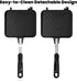 Elsjoy Non-Stick Hot Sandwich Panini Maker with Handle, Aluminum Double Sided Frying Pan, Detachable Grilled Sandwich