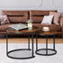 F2C Set 2 Nesting Coffee Table Modern End Table of for Living Room Balcony Office, Round Wood Accent Side Coffee Tables