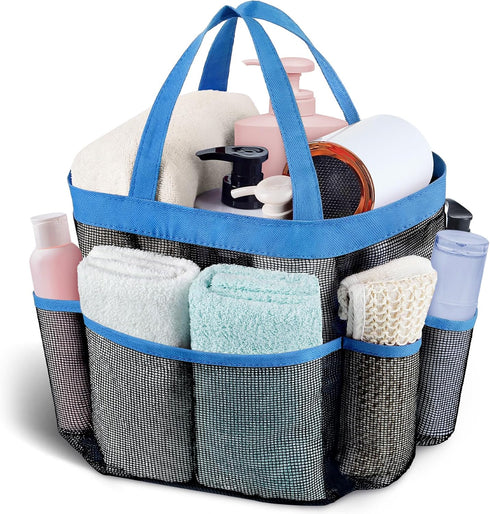 Attmu Portable Mesh Shower Caddy, Quick Dry Hanging Tote Bag for College Dorm Room Essentials, Large Capacity