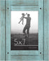 Americanflat 5x7 Picture Frame, Hampton Collection, Distressed Wood, Turquoise Blue, Polished Crystal Clear Glass for